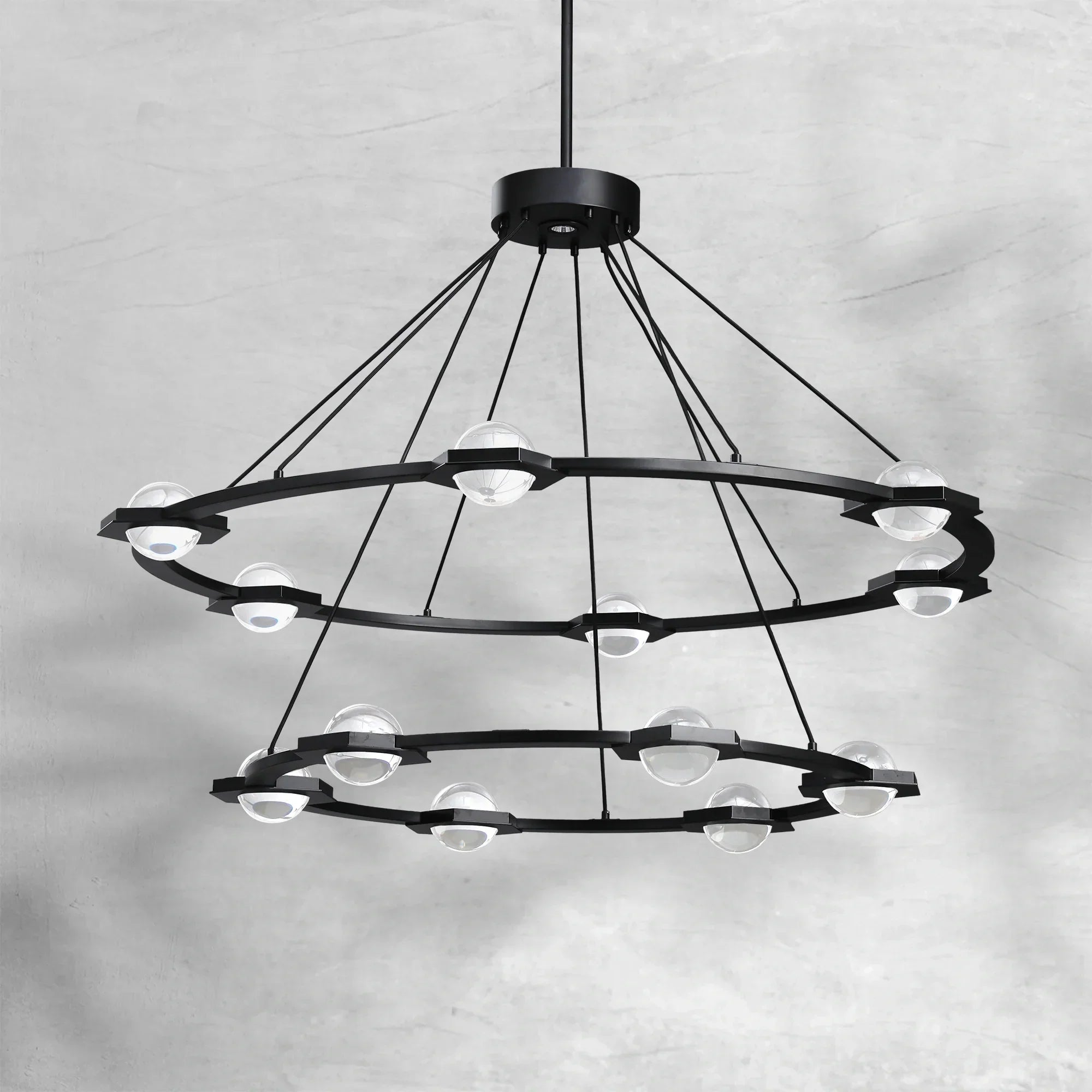 Eclatamt Two-Tier Round Chandelier 48" 60"