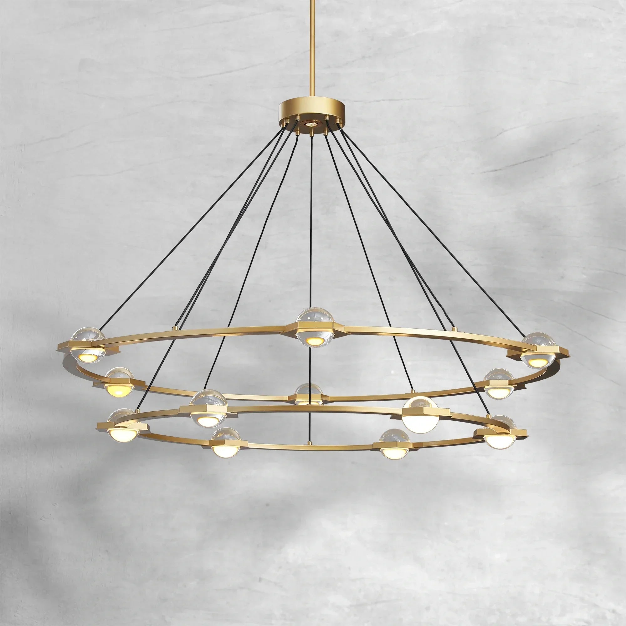 Eclatamt Two-Tier Round Chandelier 48" 60"