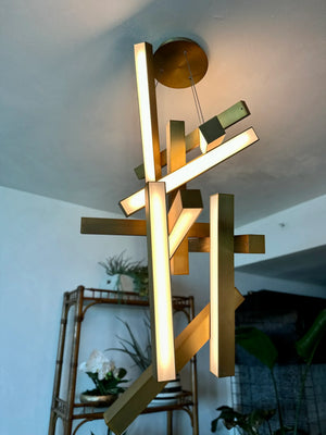 Modern Vertical Geometric Aluminum Chandelier for Staircase/Foyer/High-ceiling - view 24