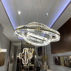 Aquinox 3-Tier Round Crystal Ring LED Chandelier, three-tier - view 5