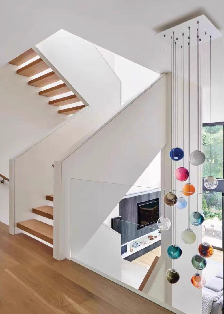 Post Modern Gradient Colorful Ball Pendant Chandelier - view 7