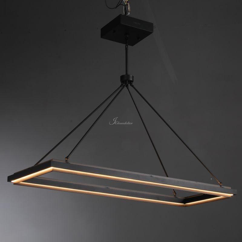 Peron Rectangular Chandelier 48" 62“, in black - view 5
