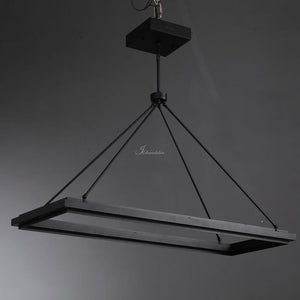 Peron Rectangular Chandelier 48" 62“, in black - view 4