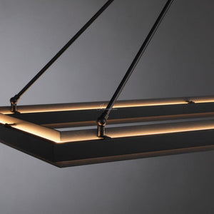 Peron Rectangular Chandelier 48" 62“, in black - view 9