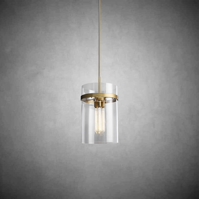 Ravion Modern Blown Glass Pendant Light 8", 10", 12", solid brass chandelier - view 3