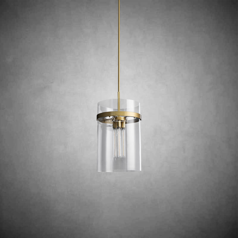 Ravion Modern Blown Glass Pendant Light 8", 10", 12", solid brass chandelier - view 4