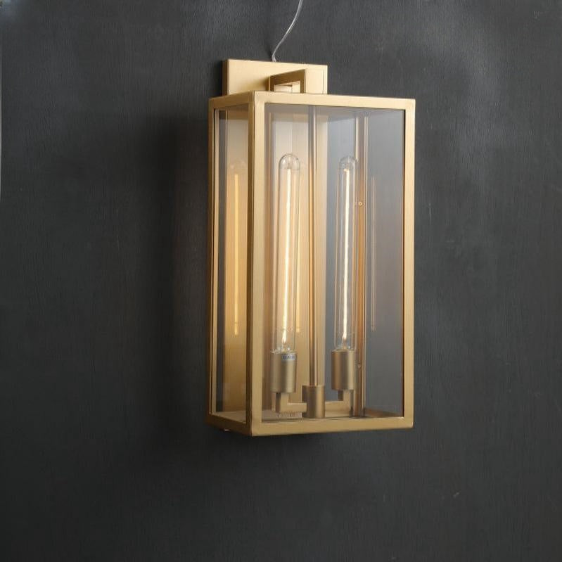 Bauros Outdoor Square Lantern Wall Sconce 28"