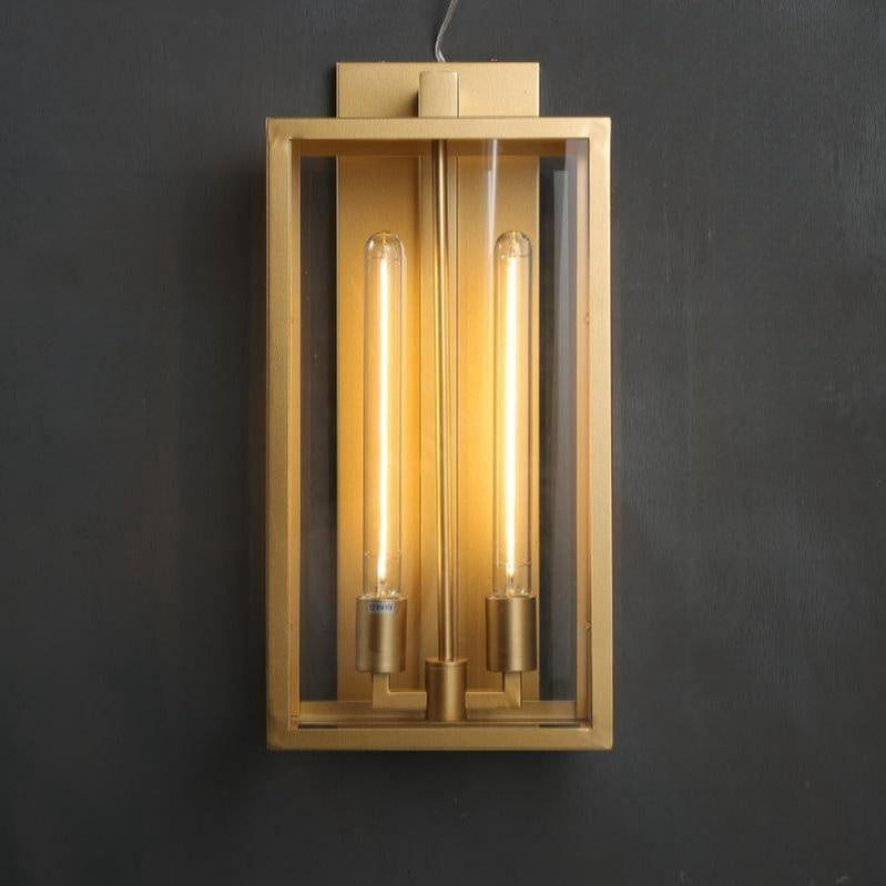 Bauros Outdoor Square Lantern Wall Sconce 28"