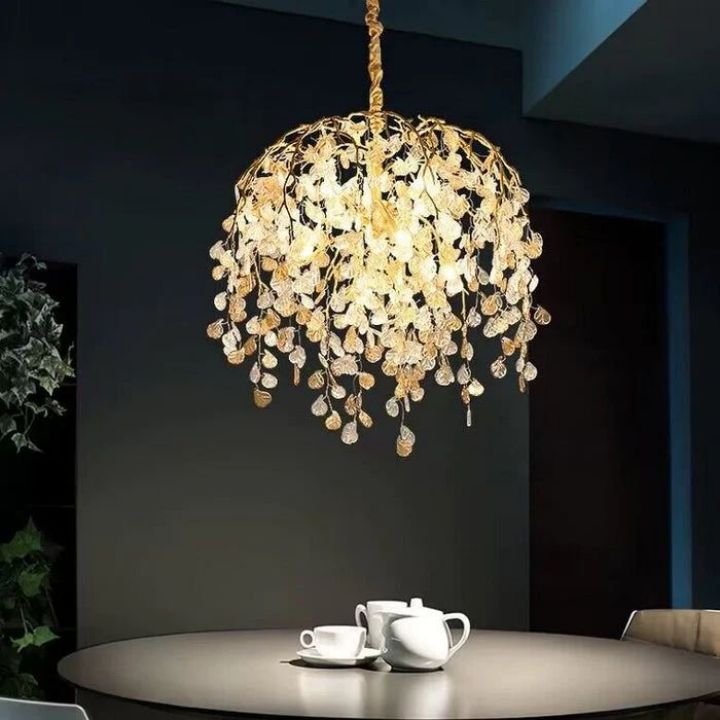 Idyllic Glass Leaves Chandelier - view 3