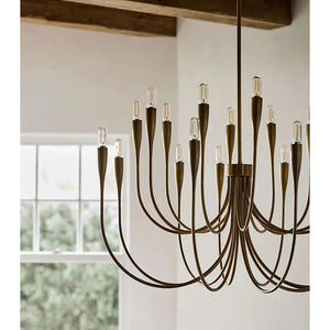 Lione Large Brass Candelabra Chandelier Light - view 3