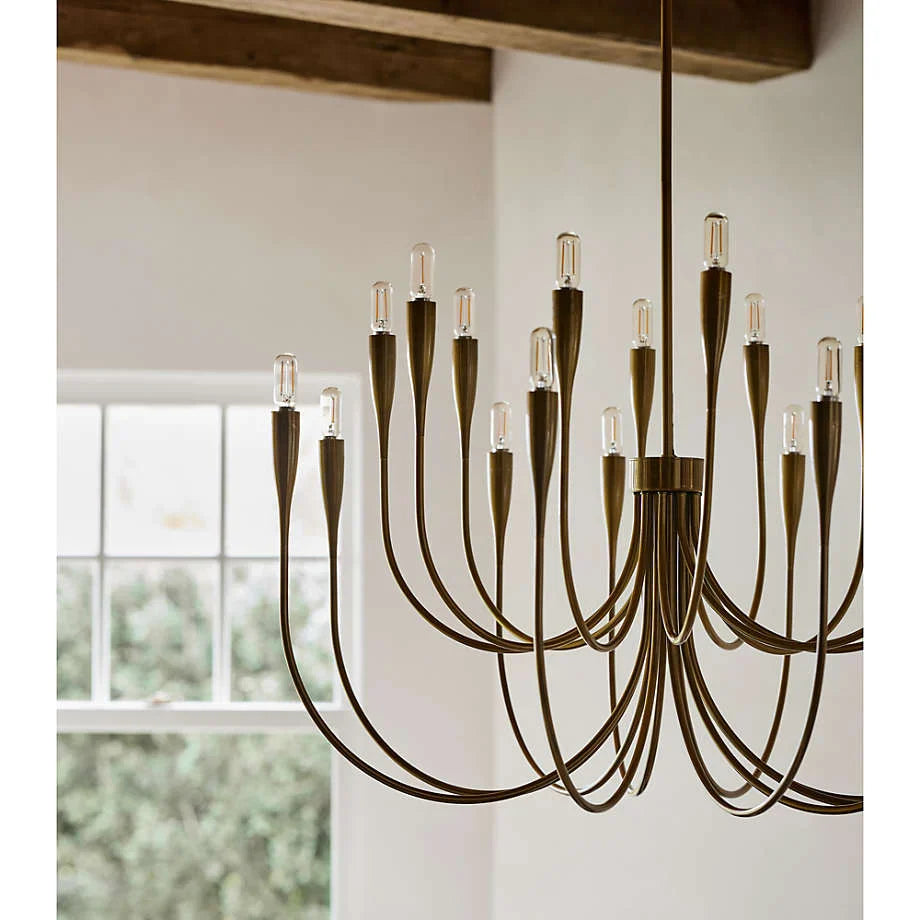 Lione Large Brass Candelabra Chandelier Light - view 3