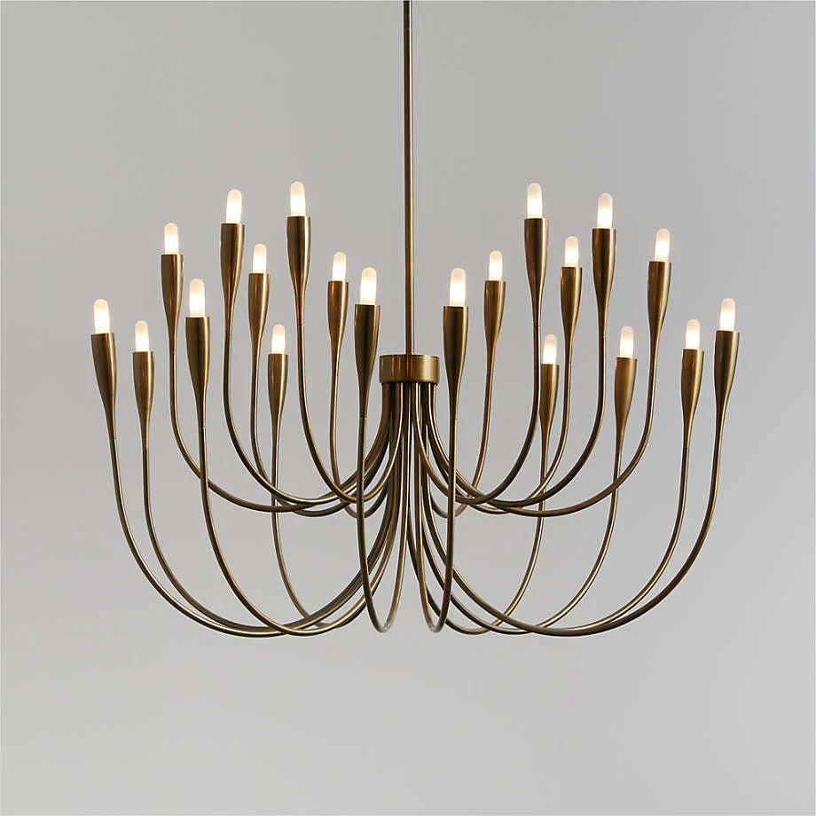 Lione Large Brass Candelabra Chandelier Light