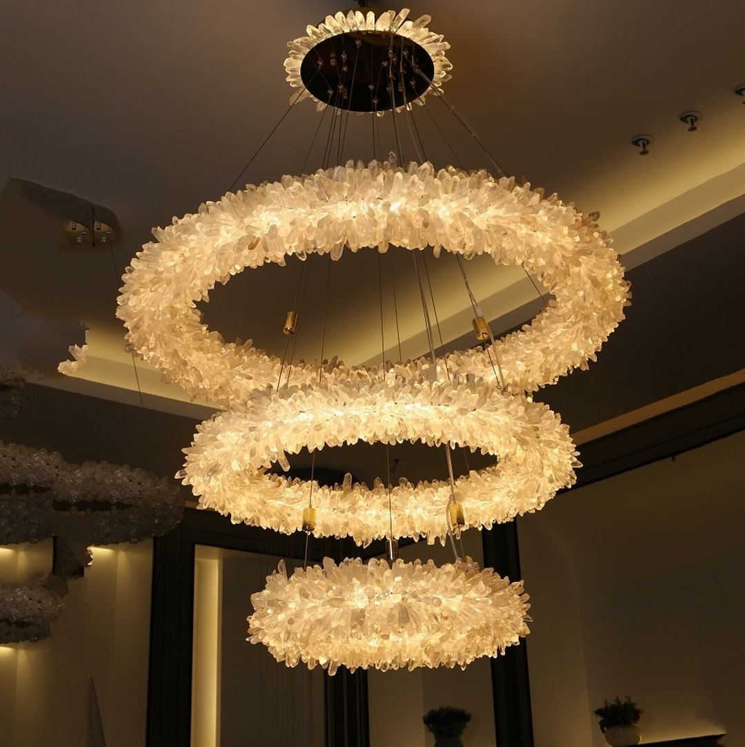 Modern Round/Oval/Linear/Square Natural Crystal Chandelier - view 2