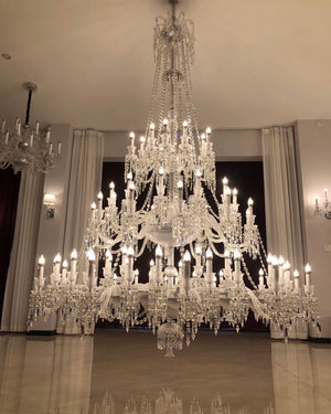 Light Luxury Classic Long Version Tiered Candle Light Crystal Chandelier for High-ceiling Rooms/Living Room - view 15