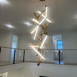 Modern Vertical Geometric Aluminum Chandelier for Staircase/Foyer/High-ceiling - view 2