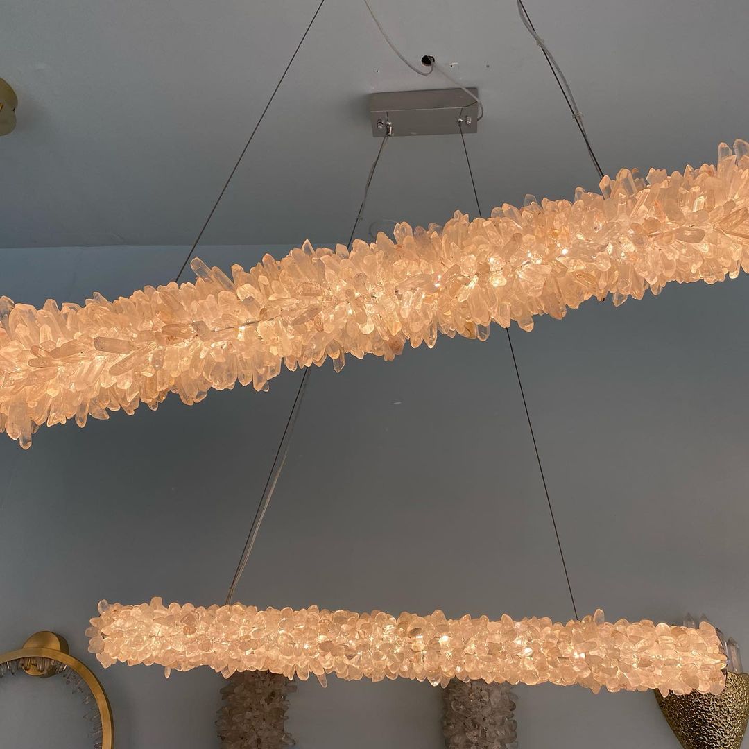 Modern Round/Oval/Linear/Square Natural Crystal Chandelier - view 19
