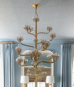 Luxury Branch Flower Chandelier in Gold for Living Room Staircase and Bedroom Lighting - view 3