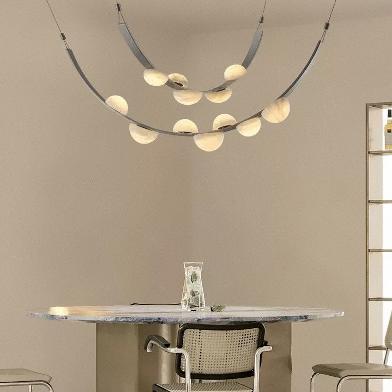 Modern Belt Alabaster Drops LED Chandelier - view 2
