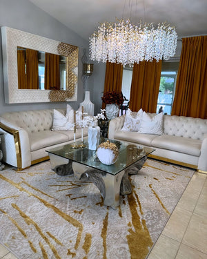 Modern Round/Rectangular Floral Crystal Chandelier for Low-ceiling - view 3