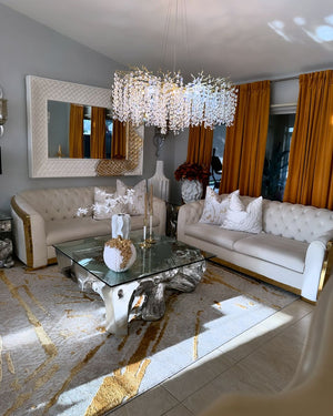 Modern Round/Rectangular Floral Crystal Chandelier for Low-ceiling - view 4