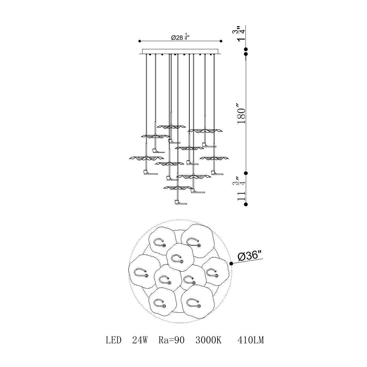 Lagatto Round Chandelier 9-Light - view 7