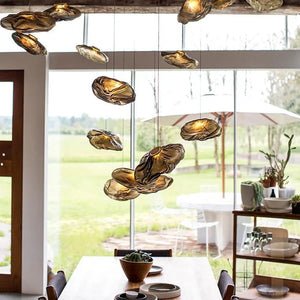 Industrial Metal Glass Bubble Irregular Oval Staircase Chandeliers - view 5