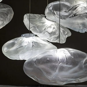 Industrial Metal Glass Bubble Irregular Oval Staircase Chandeliers - view 7