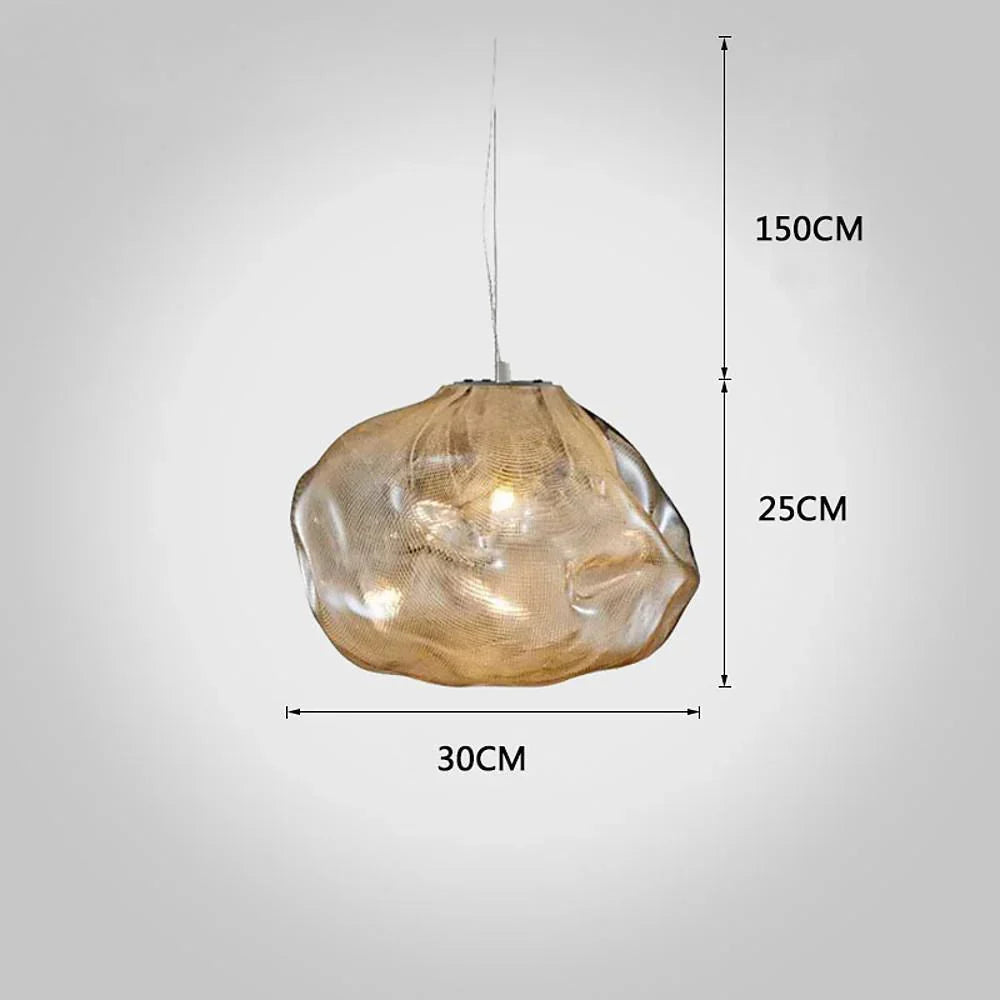 Industrial Metal Glass Bubble Irregular Oval Staircase Chandeliers - view 2