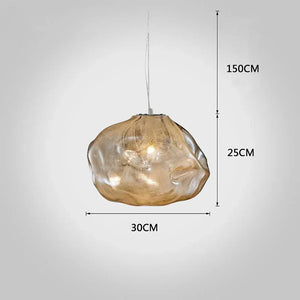 Industrial Metal Glass Bubble Irregular Oval Staircase Chandeliers - view 2