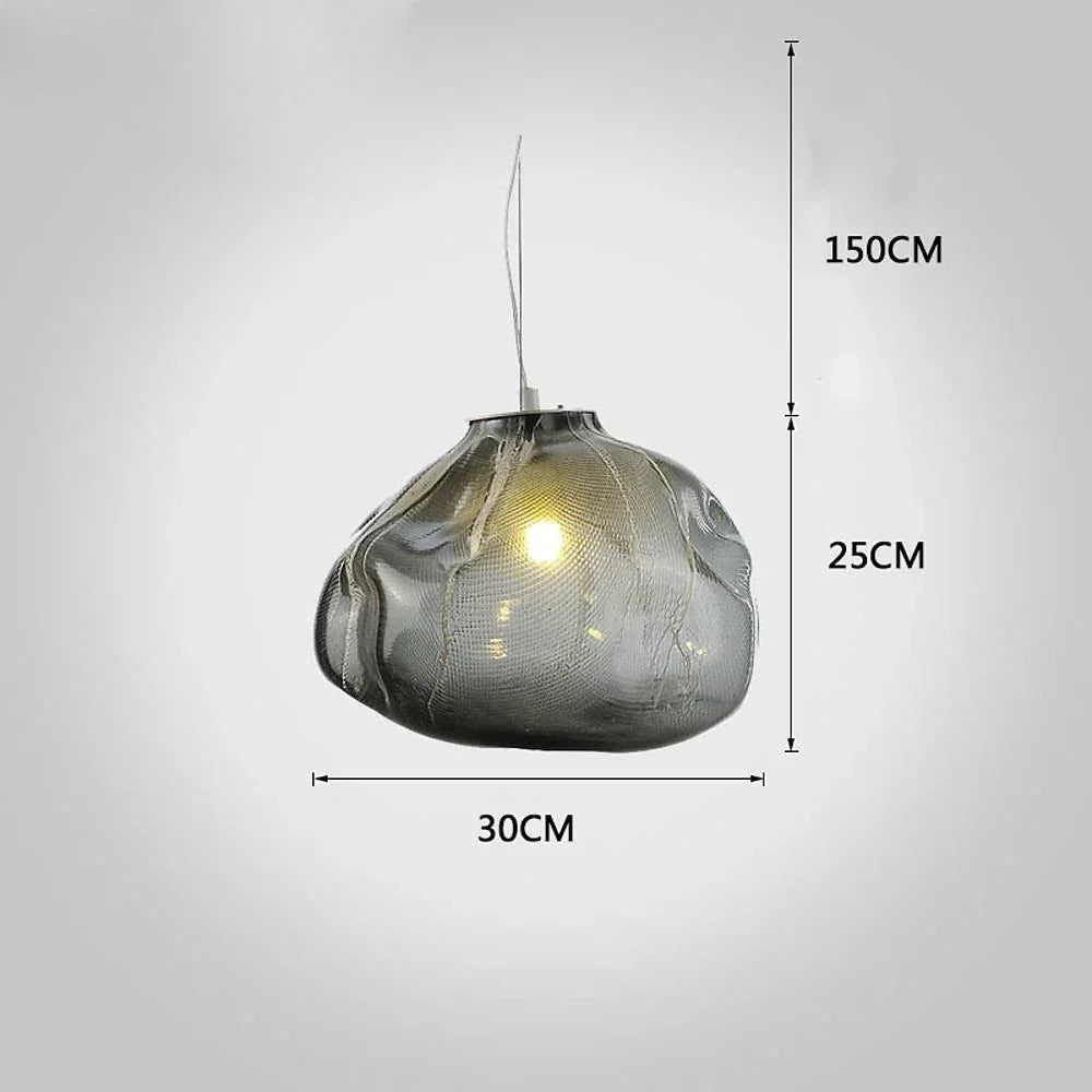 Industrial Metal Glass Bubble Irregular Oval Staircase Chandeliers - view 3