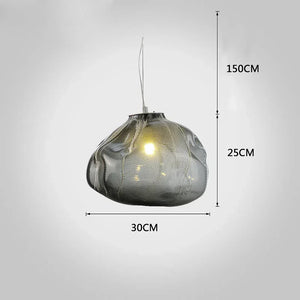 Industrial Metal Glass Bubble Irregular Oval Staircase Chandeliers - view 3