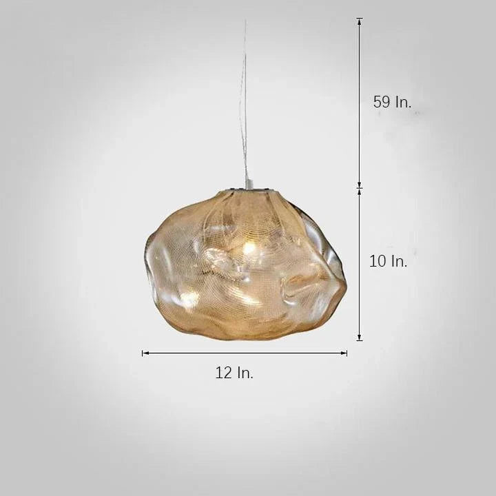 Industrial Metal Glass Bubble Irregular Oval Staircase Chandeliers - view 8