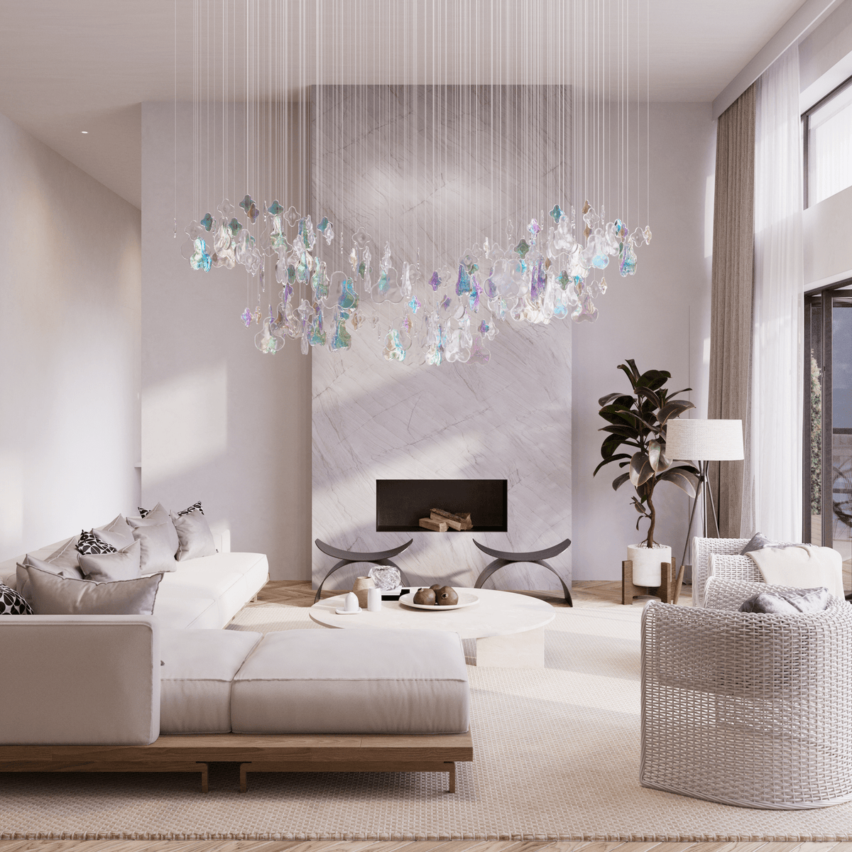 Galaxy Iris Iridescent Blossom Chandelier - view 2