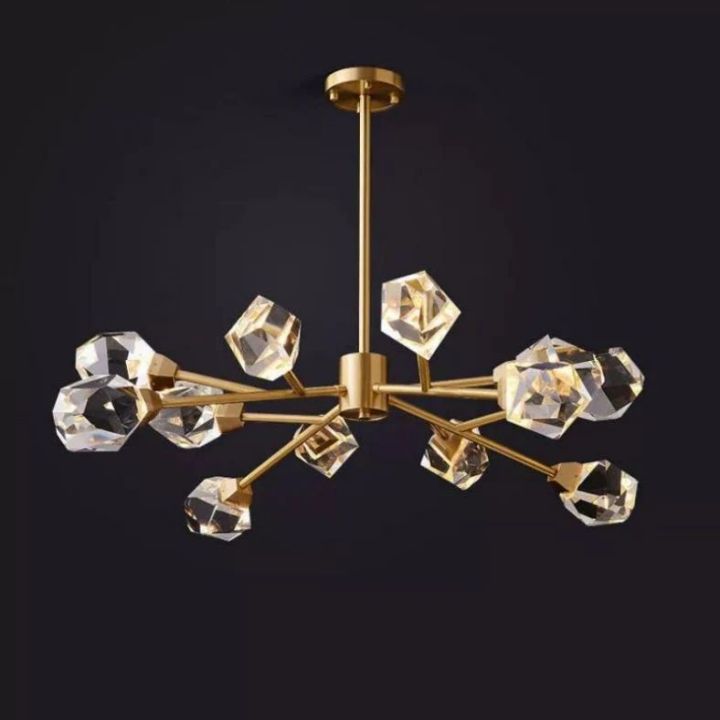 Isaro Faceted Oval Chandelier For Living Room - view 2