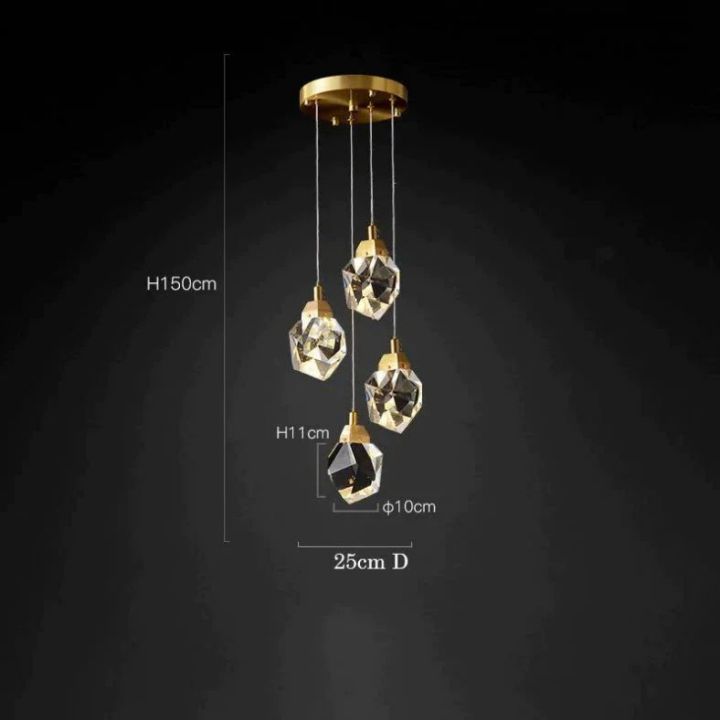 Isaro Faceted Round Pendant For Dining Room - view 2