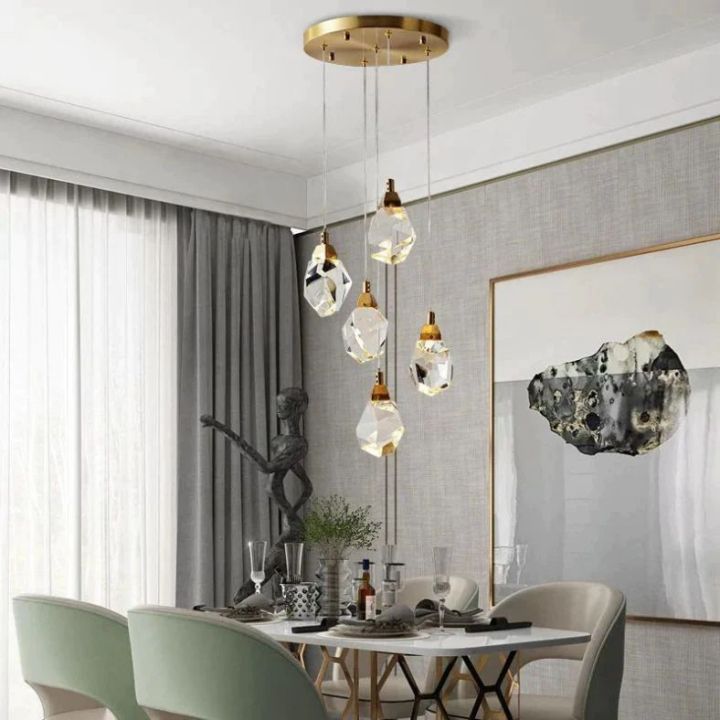 Isaro Faceted Round Pendant For Dining Room - view 6