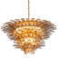 Italo 9-Light Chandelier: Elegant Ribbed Smoked Glass Lighting Fixture