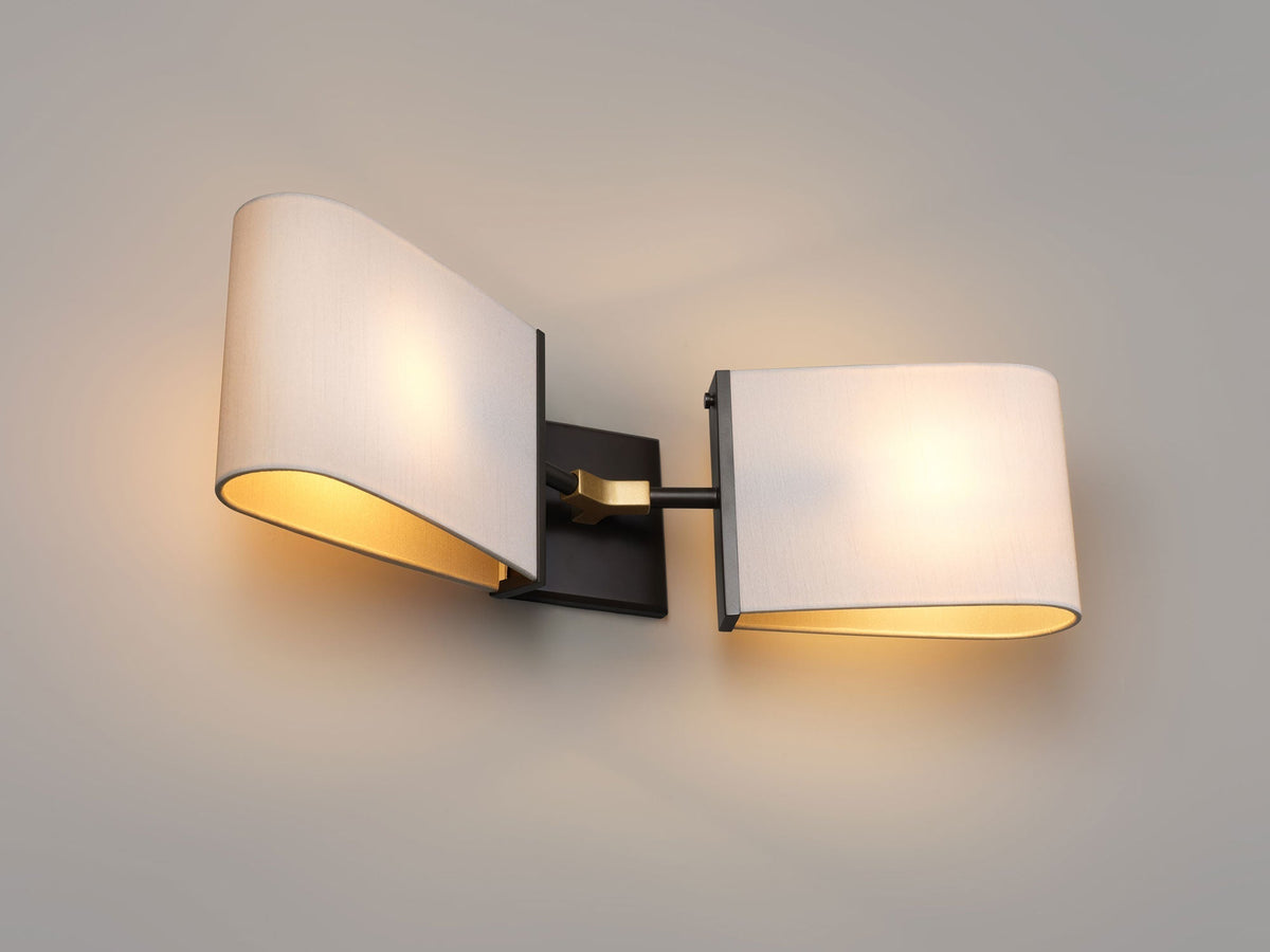 Dessay Double Sconce, solid brass wall sconce