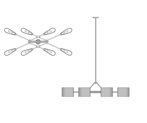 Dessay Linear Chandelier, solid brass - view 3