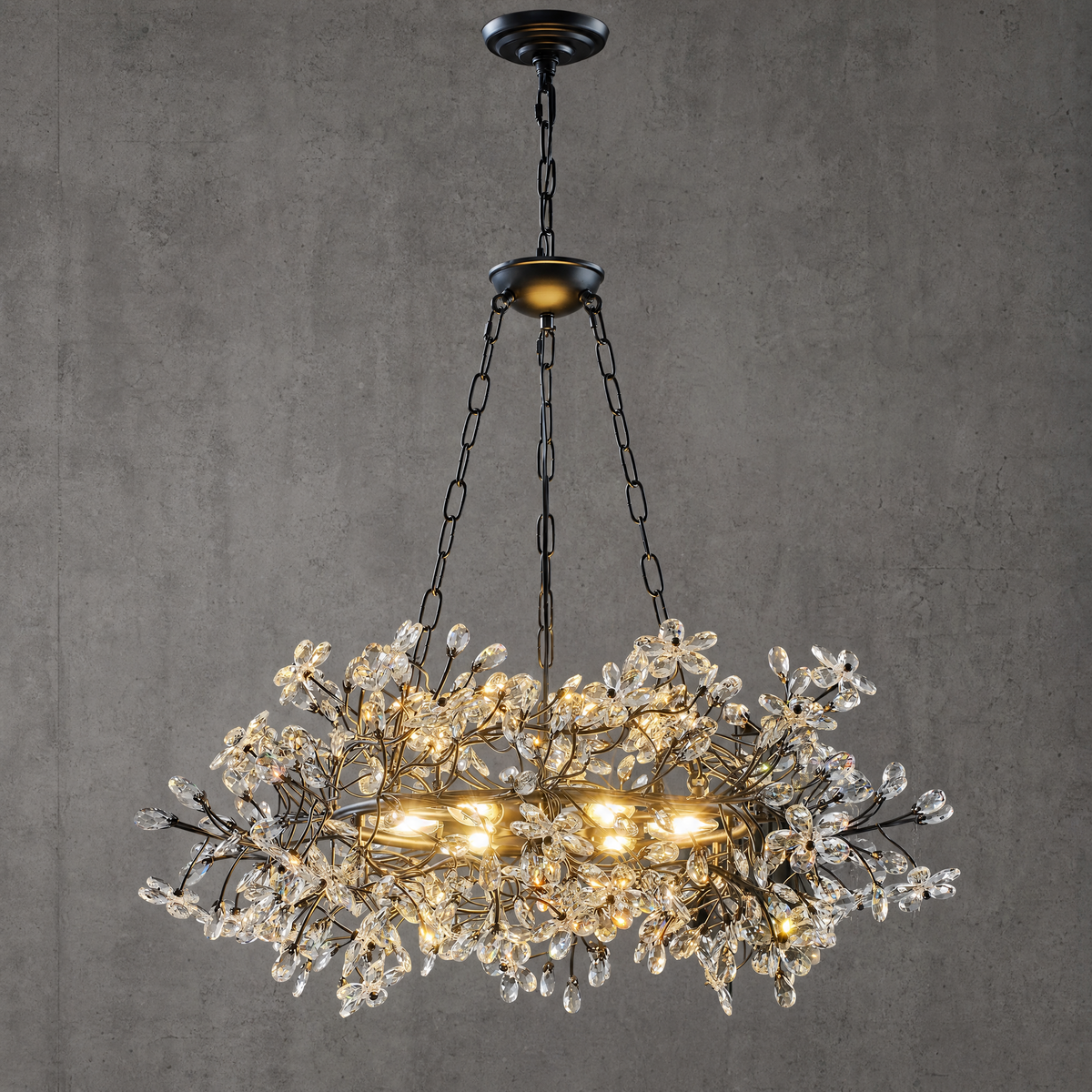 Rowan Twig Round Black Chandelier 31.5"D - view 8