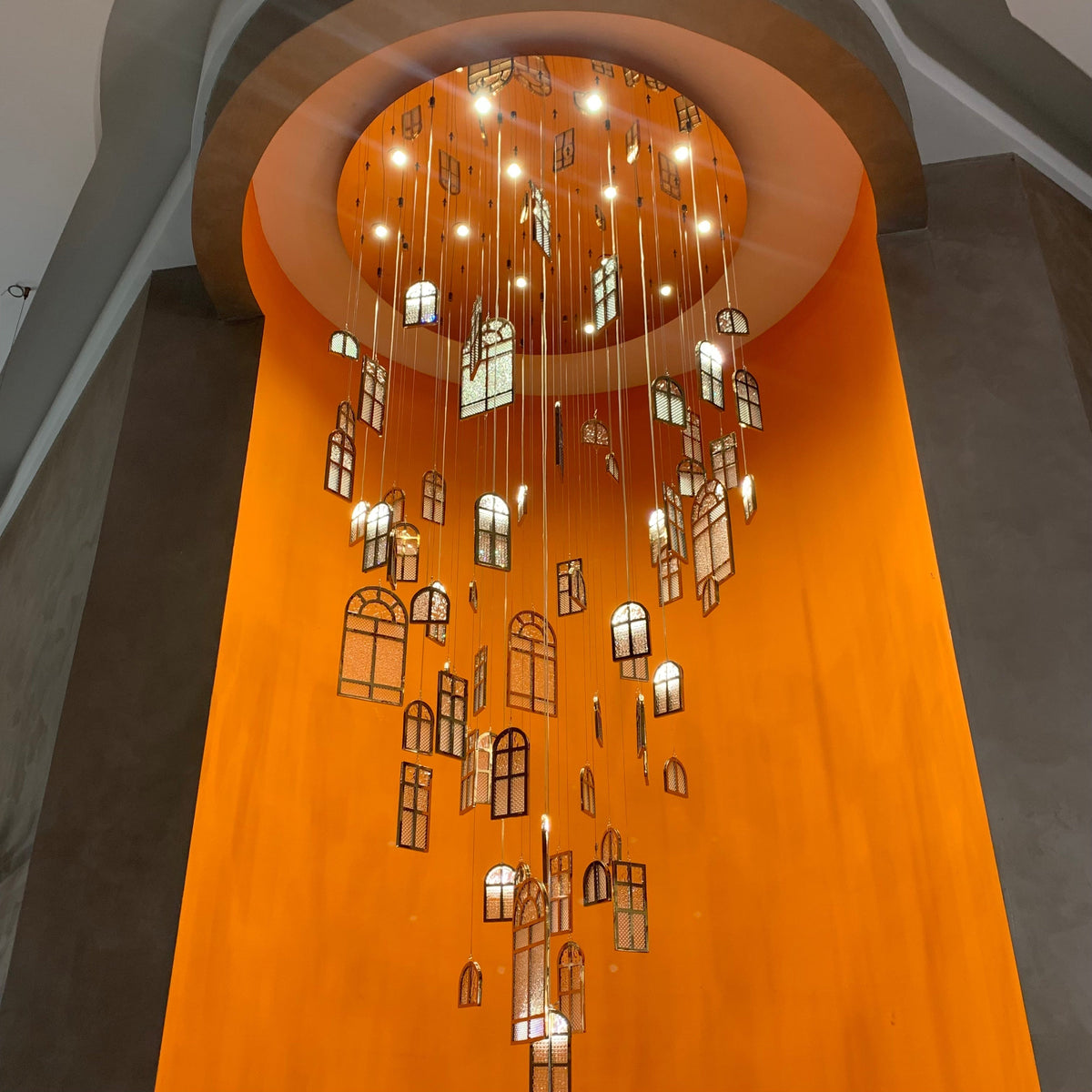 Modern Creative Round Floating Glass Windows Chandelier for Living Room/Hotel/Restaurant - view 4