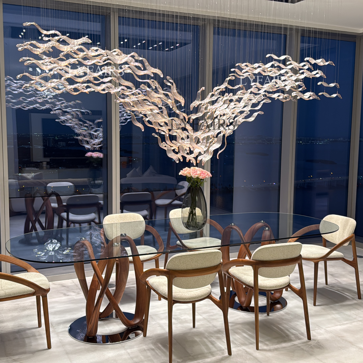 Modern Creative Luxury Seagull Shape Floating Leaves Chandelier for Kitchen Island/Dining Room - view 6