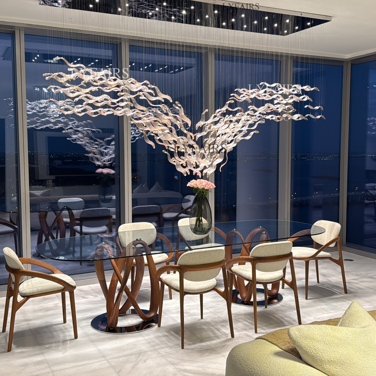 Modern Creative Luxury Seagull Shape Floating Leaves Chandelier for Kitchen Island/Dining Room - view 5