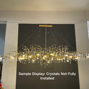 New Style Extra Large Brass Branch Chandelier Light Crystal Drops Pendant Lamp For Living/ Dining Room - view 17