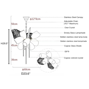 Modern Wine Glass Shape Chandelier Italian Light Luxury Light Fixture for Dining Room/Living Room - view 40
