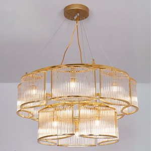 Modern Glass Rods Tile Chandelier for Low-ceiling - view 3