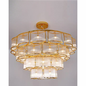 Modern Glass Rods Tile Chandelier for Low-ceiling - view 4