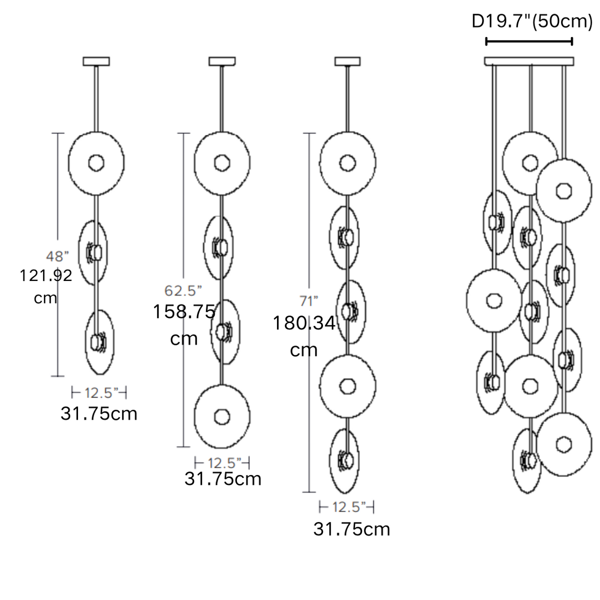 Modern Art Design Radiant Glass Chandelier - view 10