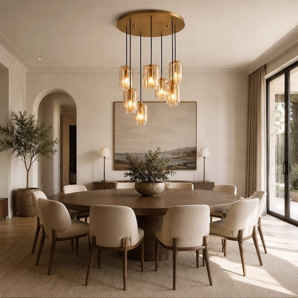 Lacore Amber Glass Cluster Chandelier - view 9