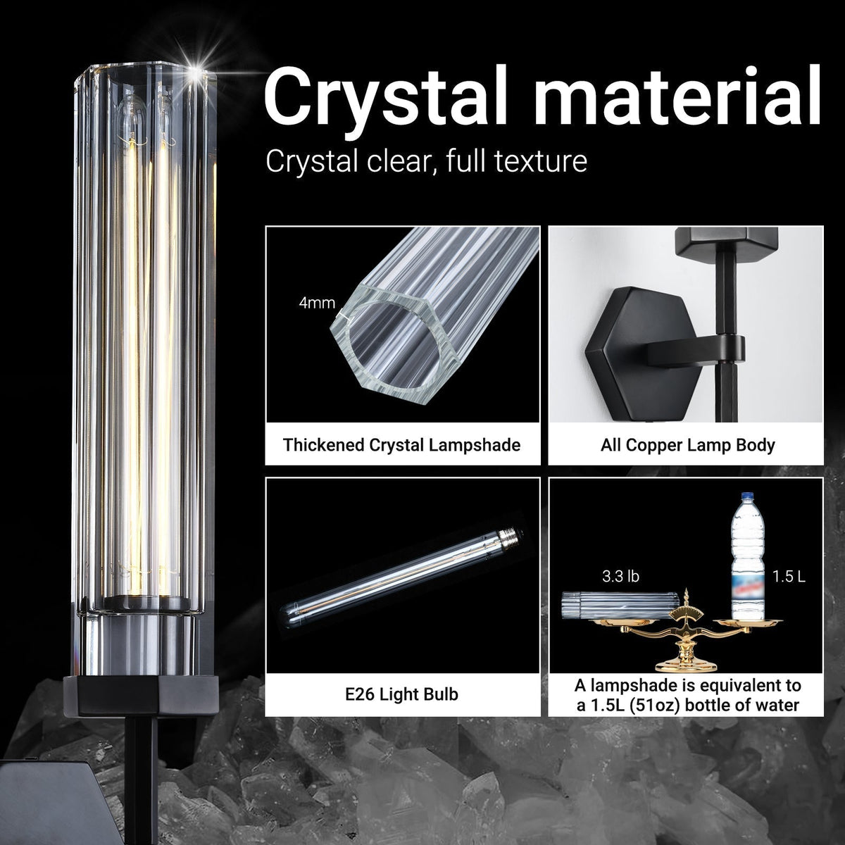 Adam Polygonal Crystal Series Wall Sconce, chandelier - view 14